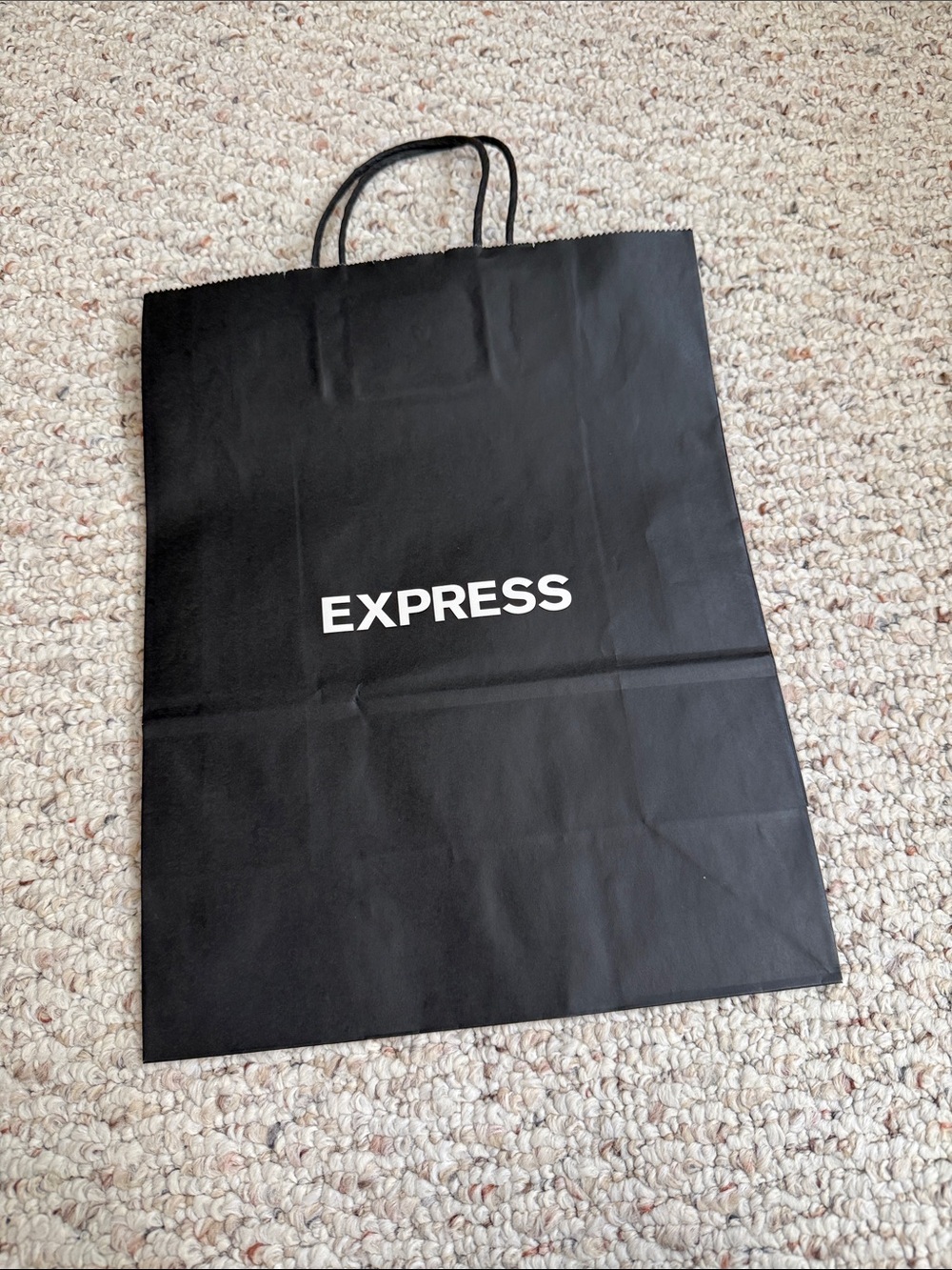 Express Black Paper Tote Bag with White Logo rare
